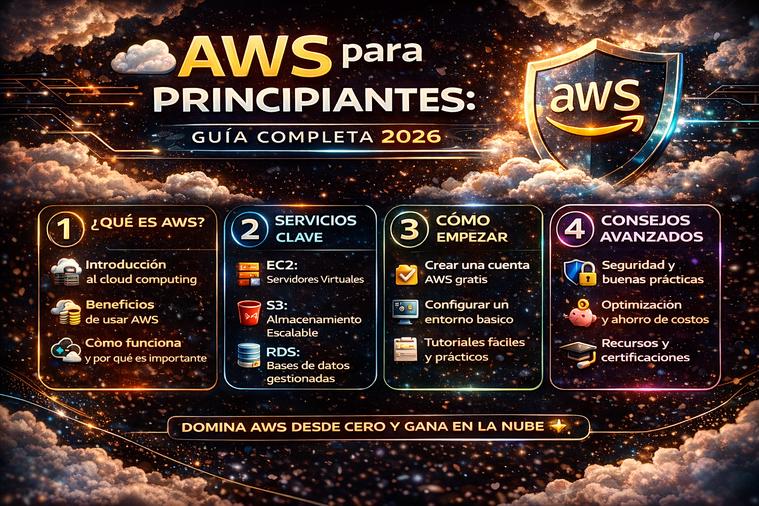 AWS para principiantes guía completa con servicios de Amazon Web Services en la nube 2026